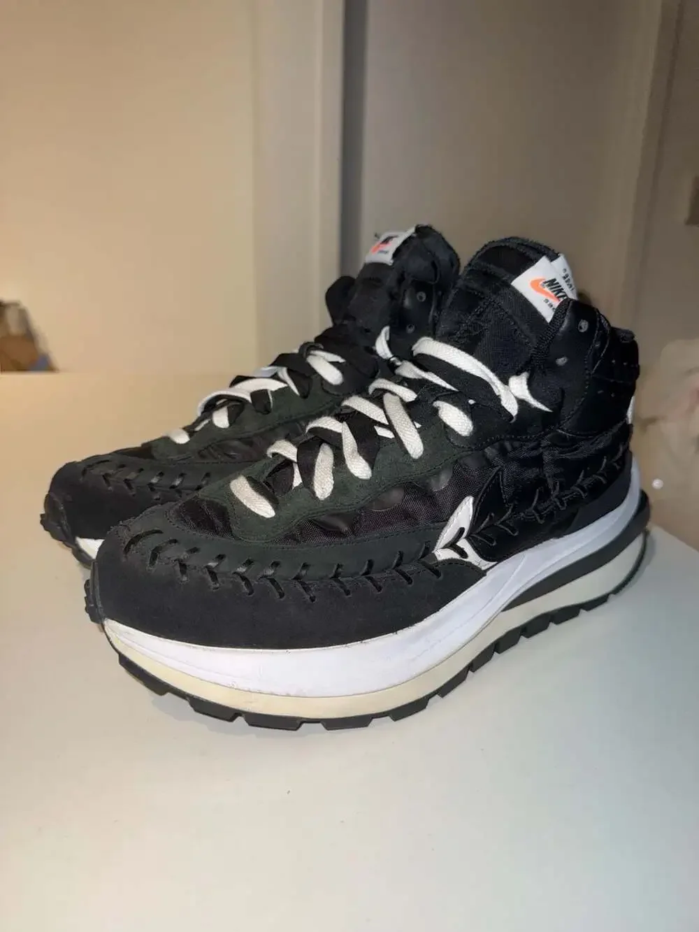 Nike x sacai x Jean Paul Gaultier VaporWaffle Black Size 10